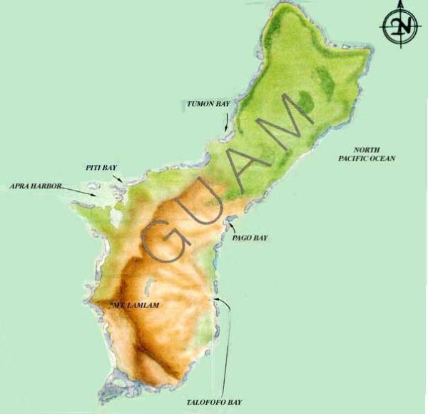 As you can see from this map, land area is at a premium on Guam island.